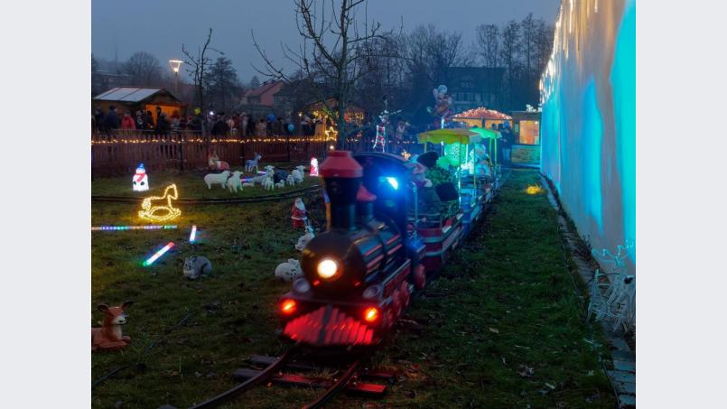 Die Kleinen sind im Mini-Zug unterwegs. Bild: tr