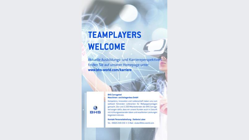 Teamplayers welcome Grafik: BHS Corrugated