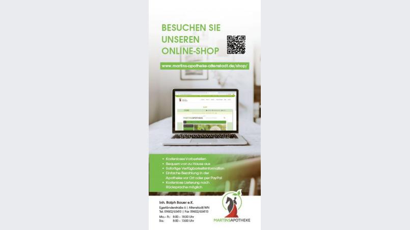 Auch der Online-Shop soll künftig weiter ausgebaut werden. Bild: Martins-Apotheke Altenstadt/WN