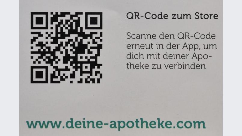 Per QR-Code können sich Kunden direkt mit der Karls-Apotheke verbinden. Bild: fjo