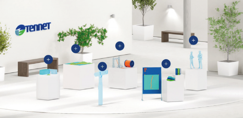 Auf dem virtuellen Infomarkt können sich Bürgerinnen und Bürger an verschiedenen Stationen informieren. Bild: exb