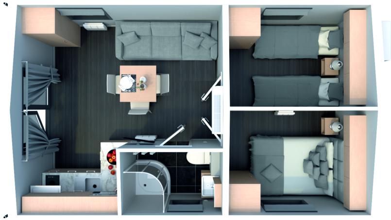 Grundriss des Naab Chalets. Bild: exb