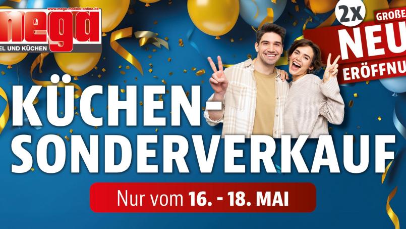 Am Donnerstag, den 16. Mai bis Samstag, den 18 Mai findet in Weiden und Schwandorf ein großer Küchen-Sonderverkauf statt. Bild: exb