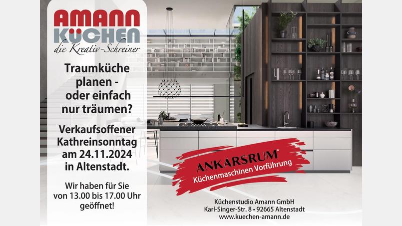 Das Küchenstudio Amann lädt zum verkaufsoffenen Kathreinsonntag ein. Bild: exb