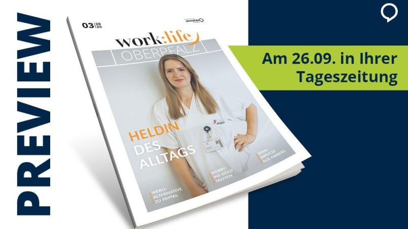 Unser Karrieremagazin work:life OBERPFALZ. Grafik: exb