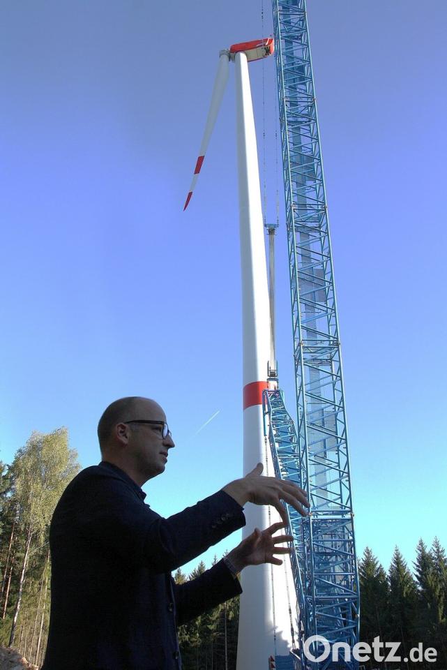 Im Windpark Pamsendorf Fünf Riesen im Wald