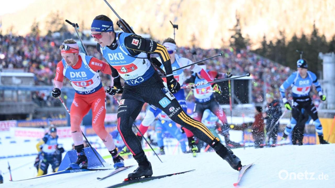 Deutsche Biathlon-Staffel in Ruhpolding auf Platz drei