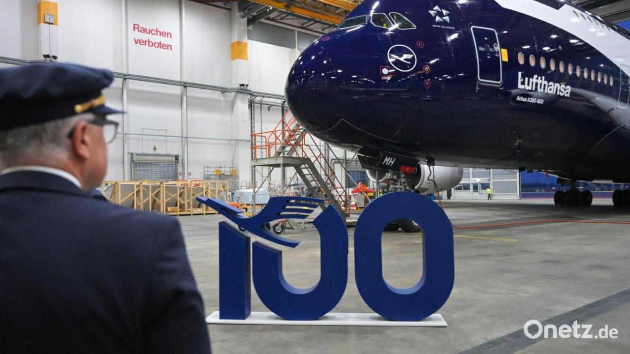 Lufthansa lackiert A380 mit XXL-Kranich