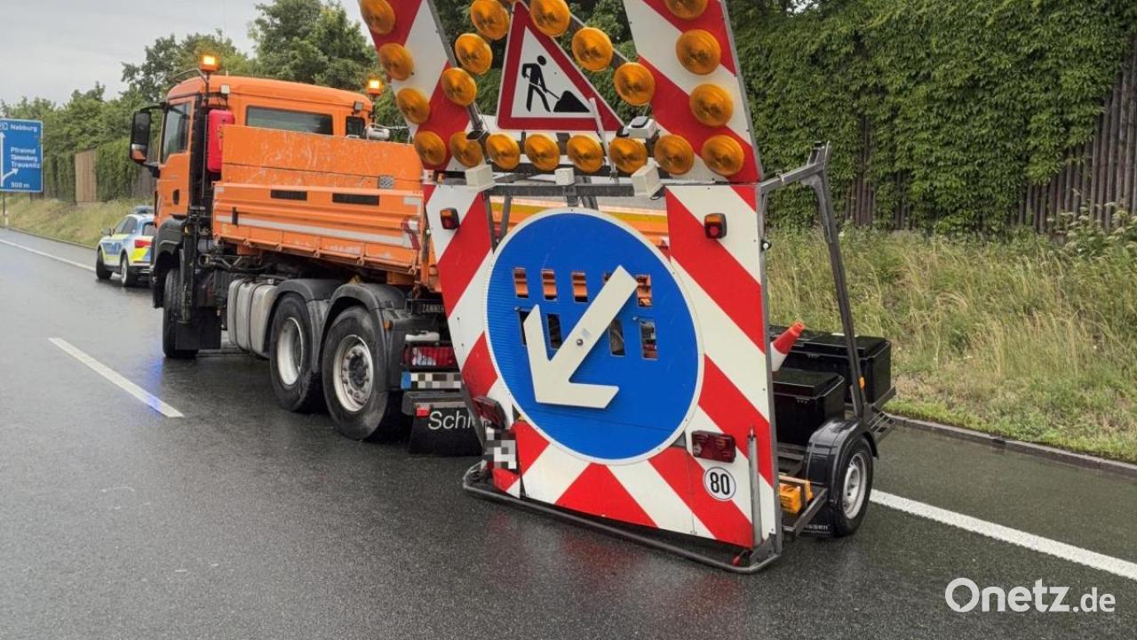 Collision with traffic safety trailer on A93