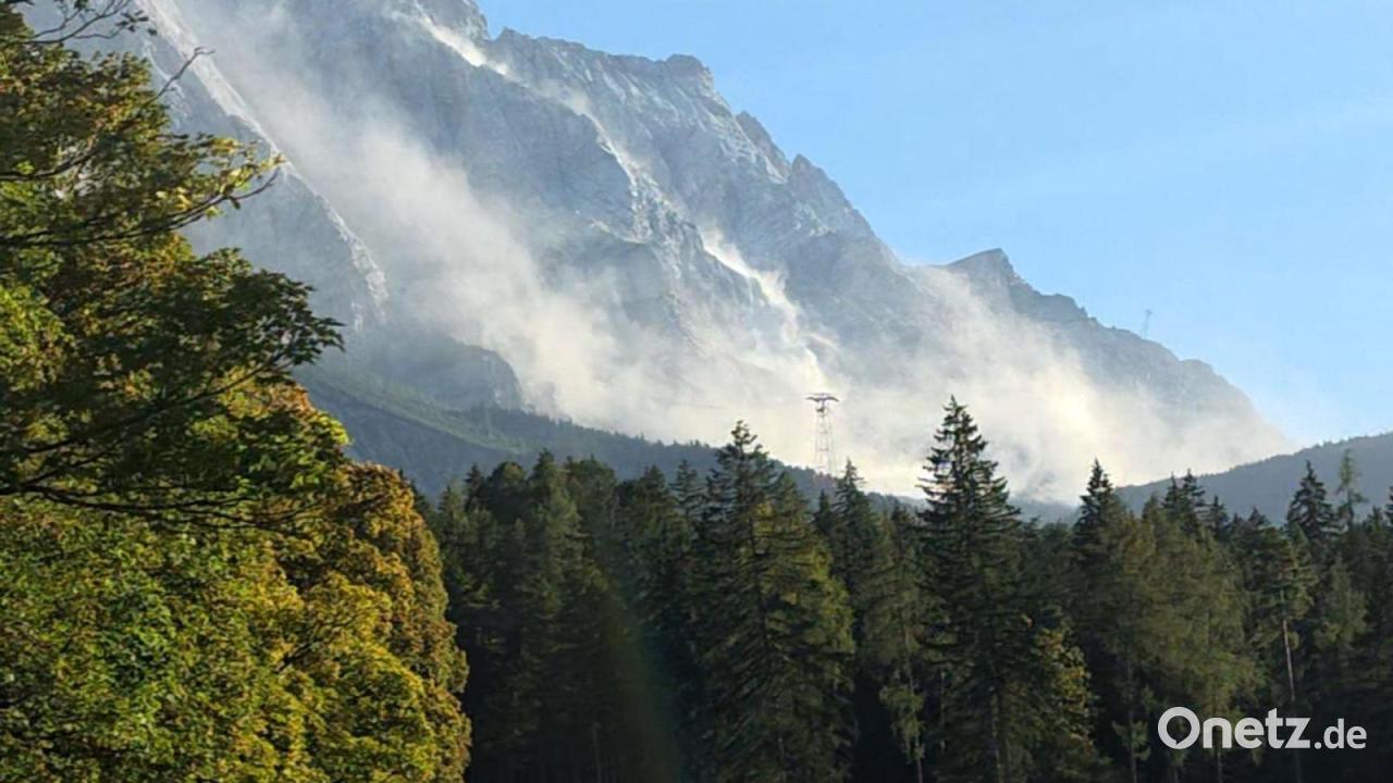 Viel Staub nach Felssturz an Zugspitze