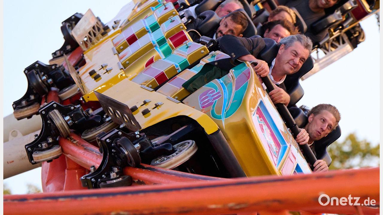 Söder und Krause lösen Olympia-Wette in Wiesn-Achterbahn ein