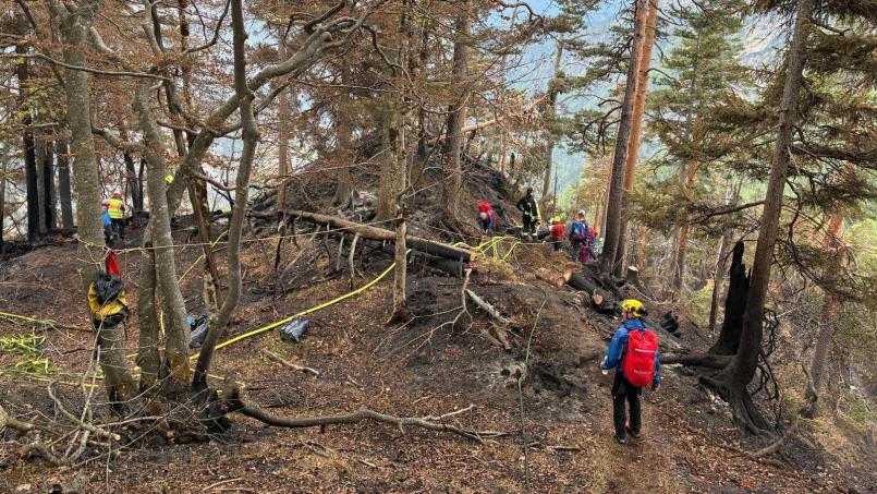 Bild: Alexander Renner, Bergwacht Bayern
Beim Katastrophenfall aufgrund des Bergwaldbrandes in Ruhpolding sind Einsatzkräfte aus der Oberpfalz, vor allem aus dem Landkreis Amberg-Sulzbach mehrere Tage im Einsatz.