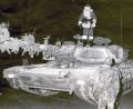 Im Dezember 1986 fuhr ein mit einem Weihnachtsmann, Rentieren und Lichterketten geschmückter Panzer durch die Stadt.	Archivbild: gf