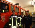Wolfgang Paulus, Johannes Högler, Christoph Liebl, Fahrlehrer Günther Vogel und Kommandant Daniel Müller (von links), freuen sich, dass die Feuerwehr Luhe über genügend gut ausgebildete Fahrer verfügt. 	 Bild: mld
