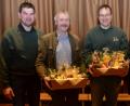 Die Geschäftsführer Josef Maier (Zweiter von rechts) und Albert Gollwitzer (Zweiter von links) sind mit den WBV-Vorsitzenden Hans-Peter Lang (rechts) und Markus Stahl die Drahtzieher der Vereinigung.	Bild: dob