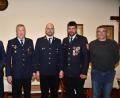 Bürgermeister Rainer Rewitzer (links) gratuliert der neuen Führungsspitze der Pleysteiner Wehr mit Vorsitzendem Hans-Peter Wallner, 2. Vorsitzenden Matthias Gallitzendörfer und Markus Maurer. Josef Bock (rechts) ist Nachfolger im Verwaltungsrat. 	Bild: bey