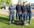 Dietmar Bleistein, Patrick Wilhelm, Christian Grasser und Matthias Ferstl (von links) beteiligten sich an der THW-Übung in Frankreich. 	Bild: exb
