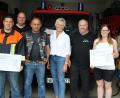Der Erlös des Motorrad-Gottesdienstes in Hütten kann sich sehen lassen - da ist auch eine Spende in Höhe von 900 Euro für das Projekt "Biker for Kids" drin.  	Bild: jma