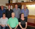 Sie führen den Kegelclub die nächsten Jahre: (vorne von links) Bettina Koch, Peter Preisinger, Claudia Roßkopf, (hinten von links) Karl-Heinz Friedrich, Andreas Koch, Harald Neumann und  Axel Spachtholz.  	Bild: exb