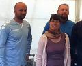 Von links: Sportwart Alexander Walberer, Rebecca Beer, Vorsitzender des VfB Christian Schraml und Marco Schönberger - Unter Vereine bitte bringen-