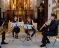 Mit dem Konzerttitel "Klangzauber" verspricht das "Ebonite Saxophone Quartet" nicht zu viel. In der Klosterkirche Speinshart erweist sich das Ensemble in internationaler Besetzung als Saxofon-Quartett der Spitzenklasse.  	Bild: do