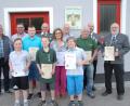 Die Vereinsmeister mit 3. Bürgermeister Martin Bauer (links).