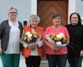 Der Katholische Frauenbund würdigt den Einsatz von Agnes Reber und Kornelia Reber (Mitte, von links).  	Bild: pi