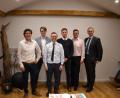 Der Experte und seine Mitstreiter (von links): Robert Winkler (Apotheker), Axel Jakobitz (Rechtsanwalt), Christian Pürner (Generationen-Berater), Dirk Bätz (Versicherungsmakler), Holger Schwandner (Digitaler Nachlass) und Martin Deubzer (Wirtschaftsprüfer und Steuerberater).  	Bild: wpt