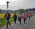 Zu Fuß pilgern Gläubige der Pfarrgemeinde St. Marien von Rothenstadt nach St. Quirin. 	Bild: Dobmeier