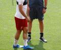 Mohamed Salah, Trainer Jürgen Klopp (von links), dazu Roberto Firmino und Sadio Mané - vor diesem Quartett hat Real Madrid riesigen Respekt.  	Bild: Martin Rickett/dpa