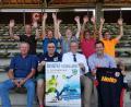 Bild: doz
Verantwortliche stellten am Montag das Programm für das Benefizspiel im September vor. Unter anderem freuen sich Rainer Hahn, Generalsekretär von Global United, und Oberbürgermeister Andreas Feller (vorne, Zweiter und Dritter von links) auf die Veranstaltung.