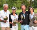 Bild: exb
Christine Straller vom Golf- und Landclub "Oberpfälzer Wald" (Zweite von links) verteidigte ihren Vorjahrestitel und wurde wieder Bayerische Meisterin in der Altersklasse 65.