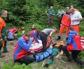 Bild: nm
Großer Auflauf auf einer kleinen Lichtung: Eine von der Forstverwaltung initiierte Einsatzübung führte vor Augen, wie wichtig und gleichermaßen schwierig professionelle Hilfe im Wald ist. Die Vorgaben wurden mit Bravour bewältigt.