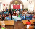 Bild: Gebhardt
Im gro&szlig;en Rathaussaal stellten sich Kinder, Betreuer, B&uuml;rgermeister, Sponsor und Gewinner der Publikumspreise zum Gruppenfoto.