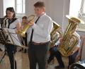 Bild: jr
Die Bläsergruppe der Realschule im Stiftland umrahmte den Festakt musikalisch.