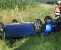 Bild: gf
Das Auto des 18-Jährigen landete auf dem Dach im Graben.