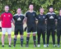 Bild: bäh
Die SpVgg Vohenstrauß setzt auf ein neu formiertes Trainerteam: (von links) Sportlicher Leiter Markus Wildenauer, Bernd Reil (Trainer SpVgg II), Matthias Müller (Trainer SpVgg I), Michael Singer (Trainer SpVgg III), Daniel Kederer (Torwarttrainer), Sascha Haberkorn (Trainer III) und Vorsitzender Uli Münchmeier.