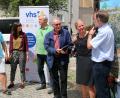 Bild: JRH
Die Macher hinter dem Geopark-Trainingslager: (von links) VHS-Vertreter Harald Krämer, Geopark-Mitarbeiterin Maria Schnabel, VHS-Macher Leonhard Dietrich, die Ranger Raimund Röttenbach und Astrid Locke-Paul sowie Geopark-Chef Andreas Peterek.