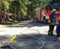 Bild: MDE
In sicherer Entfernung warten die Waldbären, bis ihre Kameraden gemeinsam mit den Feuerwehrleuten den „Waldbrand“ bekämpft haben.