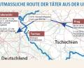 Bild: NT/AZ
Die mutmaßliche Route der Täter aus der Ukraine nach Grafenwöhr.