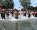 Bild: sne
Die Sportler müssen 570 Meter durch den Kiesibeach schwimmen.