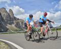 Bild: marathon-photos.com/exb
Landschaftlich reizvoll, dafür aber zum Teil enorm anstrengend: Walter Frank (links) und Bernd Büsching während der Transalp-Tour von Brixen bis Riva in der letzten Juni-Woche.