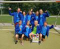 Bild: exb
Freude bei den erfolgreichen Fußballerinnen. Die Mädchen des Augustinus-Gymnasiums siegen beim Landesfinale.