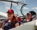 Bild: exb
Pia Lippert und Elke Pinkert (von links) dürfen bislang nur am Boden zusammen im Segelflieger sitzen. Auf ihren Flügen werden sie jeweils noch von einem Fluglehrer begleitet. Der Segelflugclub Tirschenreuth ist stolz auf seine beiden weiblichen Neuzugänge.