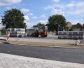 Bild: fla
Die Arbeiten am neuen Parkplatz im Bereich des alten Rathauses neigen sich langsam aber sicher dem Ende zu.