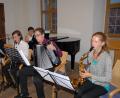 Bild: pop
Höhepunkt war ein Quintett mit (von links) Regina Findling (Violine), Max Mayer (Klarinette, Ludwig Stepper (Akkordeon), Doris Schwager (Saxofon) und Jelena Lichtmann (Klavier).