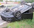 Bild: Tietz
Das Auto der jungen Frau geriet ins Schleudern und überschlug sich. Der Seat kam auf der Gegenfahrbahn auf dem Dach zum Liegen.
