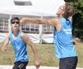 Bild: Ziegler
Julian Zoll (rechts) vom VC/TuS Hirschau und Marco Nanka (links hinten) vom VC Amberg.