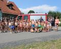 Bild: exb
Etwa 50 Kinder hatten viel Spaß beim Ferienprogramm mit Wasserrutsche und Pool. Den Tag organisierte die Feuerwehr Rosall.