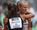 Bild: Kiefner
Nadine Gonska (links) und Corinna Schwab (rechts) bei der Deutschen Meisterschaft in Nürnberg. Gonska holte Gold, Schwab die Bronzemedaille über die 400 Meter. Bei der Europameisterschaft laufen beide In der Staffel.